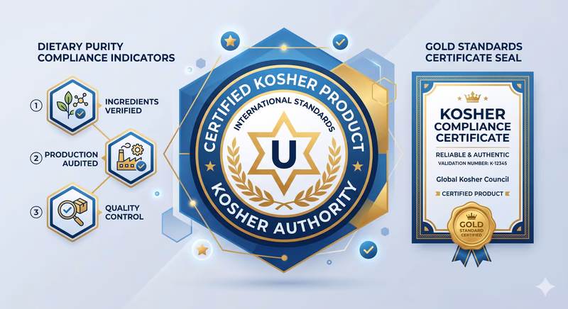Kosher Dietary Standards Purity Compliance Certificate Seal