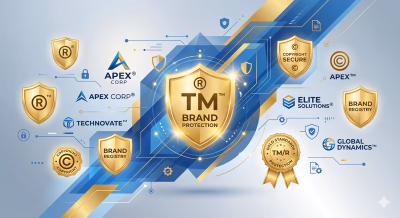 Trademark TM Brand Asset Protection Copyright Shield Badge